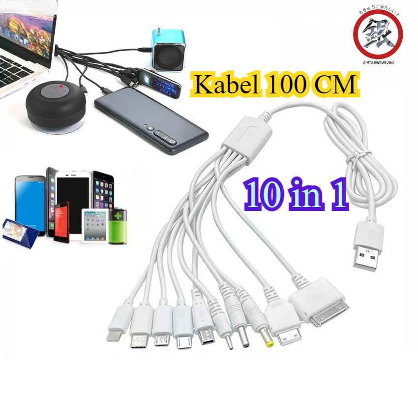 NEW DEALS 10 In 1 Kabel Data Cumi USB / Kabel Charger Cumi Multifungsi USB 10in1 1Meter KABEL MULTI