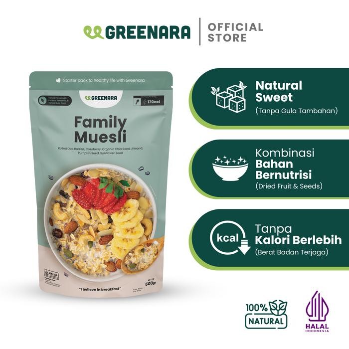 

Greenara Family Muesli 500gr / Sarapan Sehat