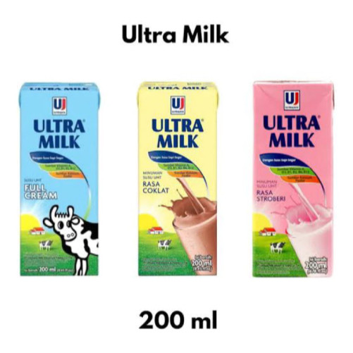 

ULTRA Milk Susu UHT 200ml x 24 Pcs (1 Karton) terlaris