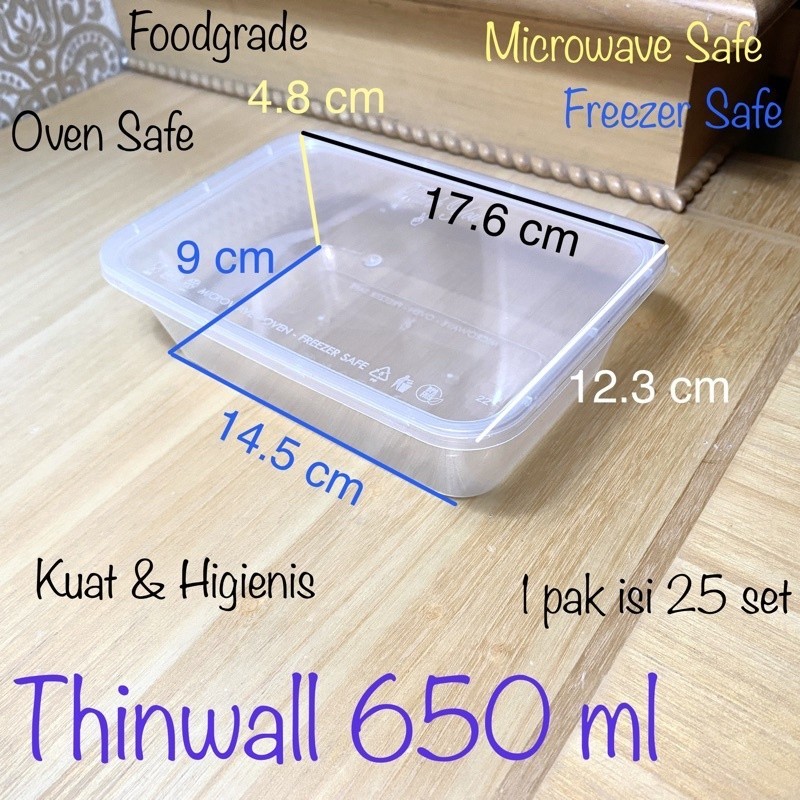 Thinwall Rectangle Victory 650 ml isi 25 set / Thinwall Persegi Panjang Victory 650ml / Thinwall Kot
