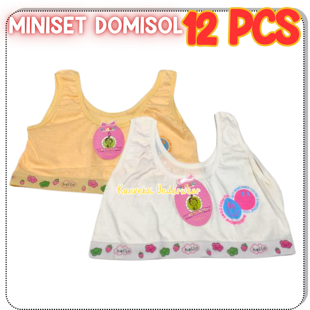 1 LUSIN (12PCS) Bra Mini Remaja Miniset Anak SD SMP Katun Lucu