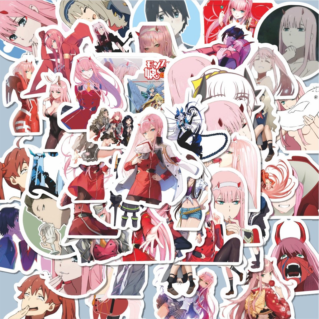 

100PCS Lucu Sticker Anime Darling In The Franxx Stiker Aesthetic Stiker Anti Air Stikers Berperekat Waterproof sticker decal buat Motor Helm Buku Journal Koper Casing HP Laptop Botol Minum Hadiah anak