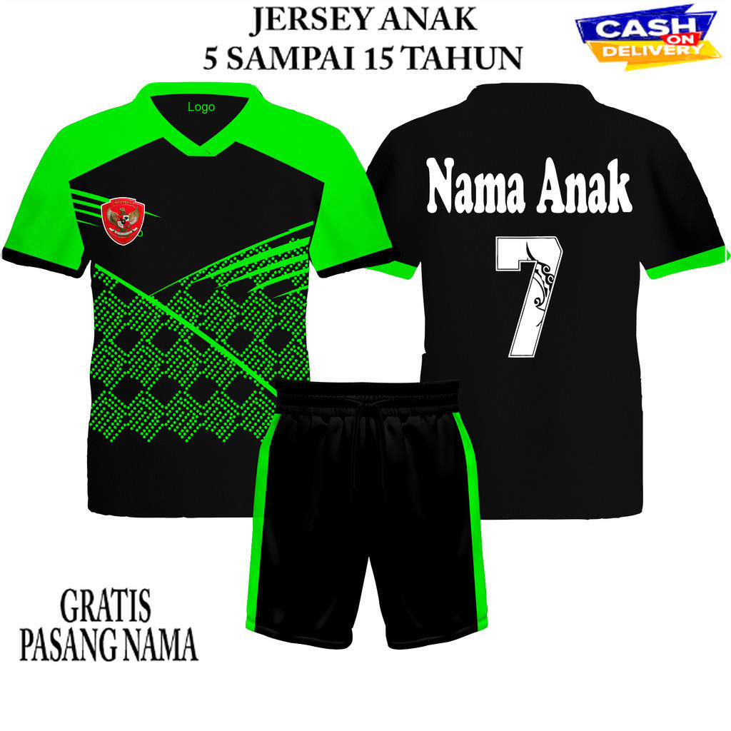 FREE SABLON Setelan Jersey Bola Anak Usia 5-13 Tahun Baju Bola Futsal Volley Badminton Junior SD SSB