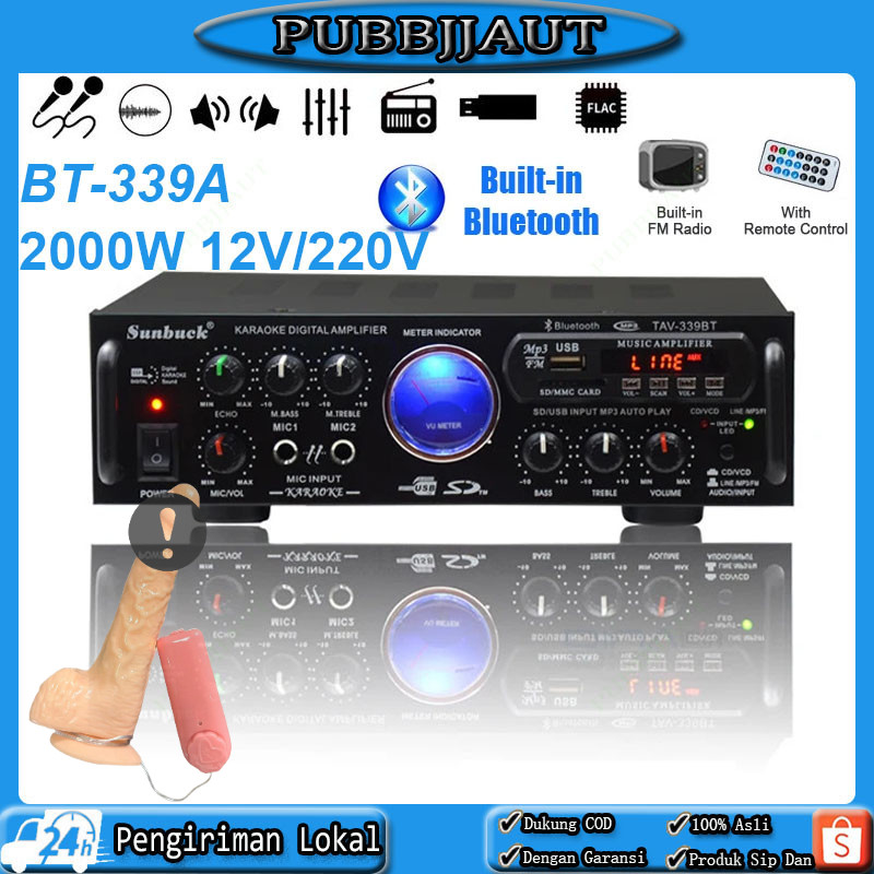 Bluetooth EQ Audio Amplifier Kerndy AV-339A Karaoke Home Theater 2000W FM Radio 2 Channel HiFi Stere