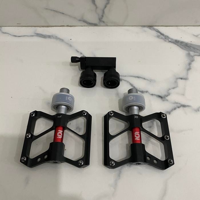 Pedal QR bearing sepeda ION quick release Black with Bracket