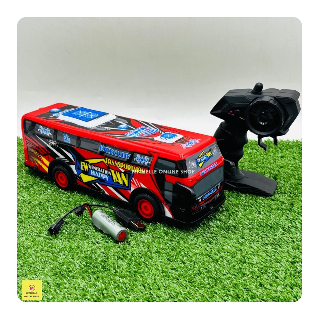 TERUS JAYA TOYS VIRAL RC BUS BASURI BESAR /31CM BUS TELOLET MUSIK / BIS TELOLET REMOTE CONTROL
