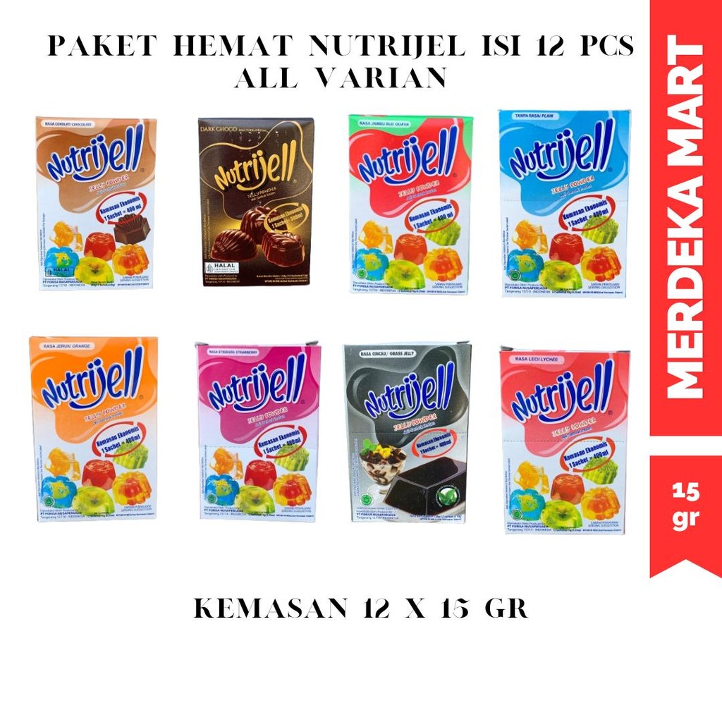 

(12) PAKET EKONOMIS ISI 12 NUTRIJELL JELLY POWDER NUTRIJELL SERBUK JELI ALL VARIAN