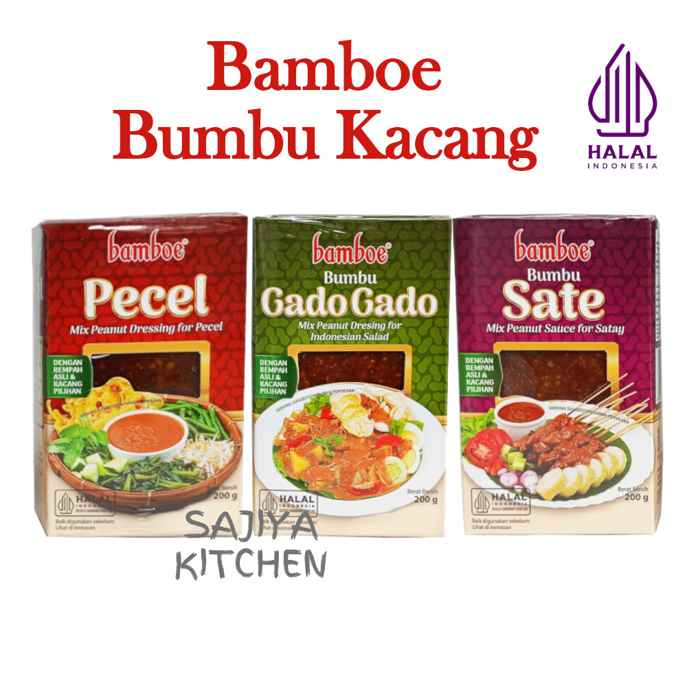 

BAMBOE Bumbu Kacang Instan Aneka Varian Sate, Pecel, Gado-Gado 200gr Mix Peanut Dressing & Sauce
