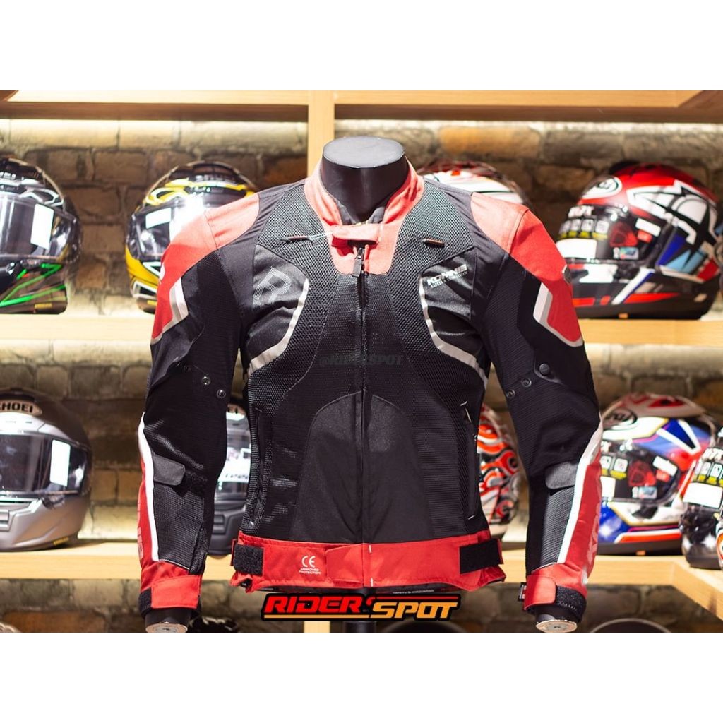 Jaket Motor Touring Komine Mesh Jacket JK-143 R Spec Red Protector Original Protektor