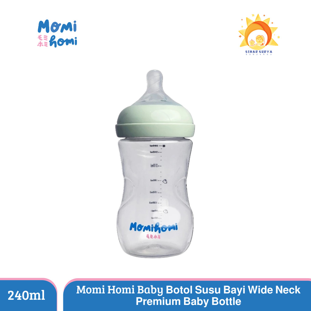 Momi Homi Botol Susu Bayi 260ml 0m+ | BPA Free | Dot Lembut Newborn