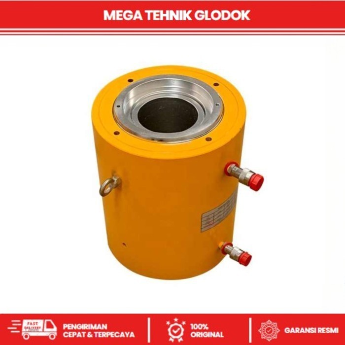 Double 100T 100mm Hollow Plunger Stroke Hydraulic Cylinder