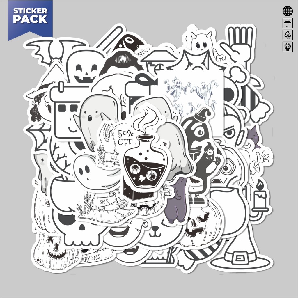 

[100PCS]Stiker Pack Sticker Hitam Dan Putih Horror Aesthetic Vinyl Anti Air Dekorasi Sticker Laptop Buku Journal Koper Helm Casing HP Gitar Helm Skateboard