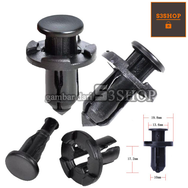 KC11A Baut Klip Kancing Cengkeh Rivet Fender Bumper Honda Universal 10mm