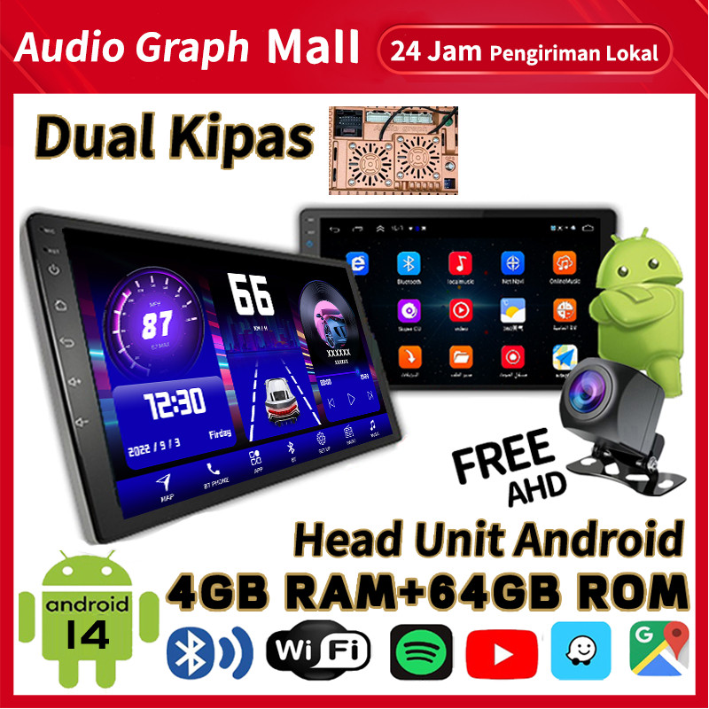 Dual Kipas4G+64G IPS Screen Head Unit 7/9/10 Inch Car Android 14 Navigasi Untuk TOYOTA Daihatsu Mits