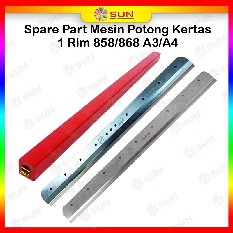 Spare Part Mesin Potong Kertas 1 rim 858 / 868 A3 dan A4 - Blade / Pisau, Alas Potong / Cutting Stic