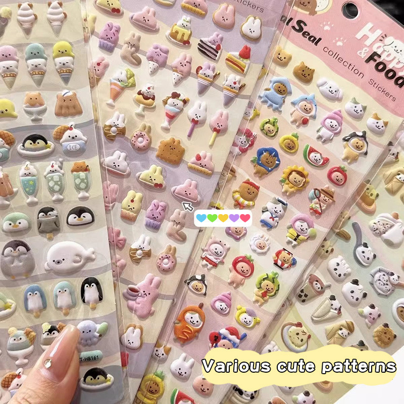 

1PC Cartoon DIY 3D Stickers Creative Animal Relief Stickers DIY Scrapbook Diary Stickers School Stationery