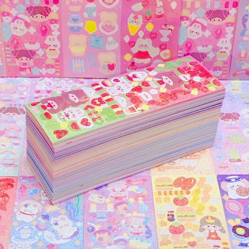 

20pcs Kawaii Stickers for Kids Cute Stationary Aesthetic Diary Decoration Art Supplies Stickers for Scrapbooking Lot Paper Desk