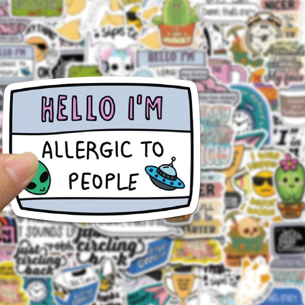 

50/100PCS Creative Satirical, Humorous, Graffiti, Graffiti, Handmade Account, DIY Luggage, Skateboard, Waterproof Stickers