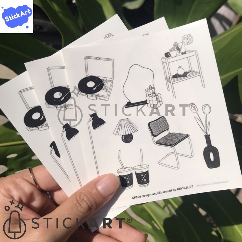 

[STICKART[ transparent sticker journal/ aesthetic sticker set untuk dekorasi jurnal KP106 BAHAN DAN KWALITAS PREMIUM