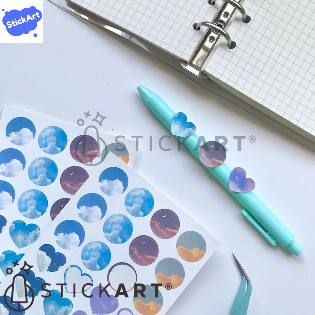 

[STICKART] Stiker awan/ cloud sticker aesthetic/ stiker dekorasi jurnal BAHAN DAN KWALITAS PREMIUM