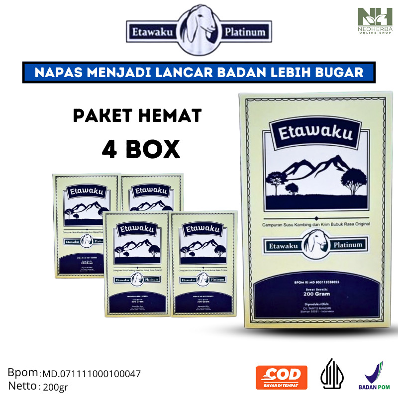 

Paket Hemat Etawaku Platinum Susu Kambing Murni Masalah Pernafasan Batuk Berdahak Isi 200 Gr
