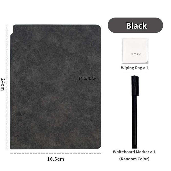 

Papan Tulis Portable Lipat Mini Size A5 Whiteboard Cover Kulit Pu Leather White Board dan Spidol - Hitam