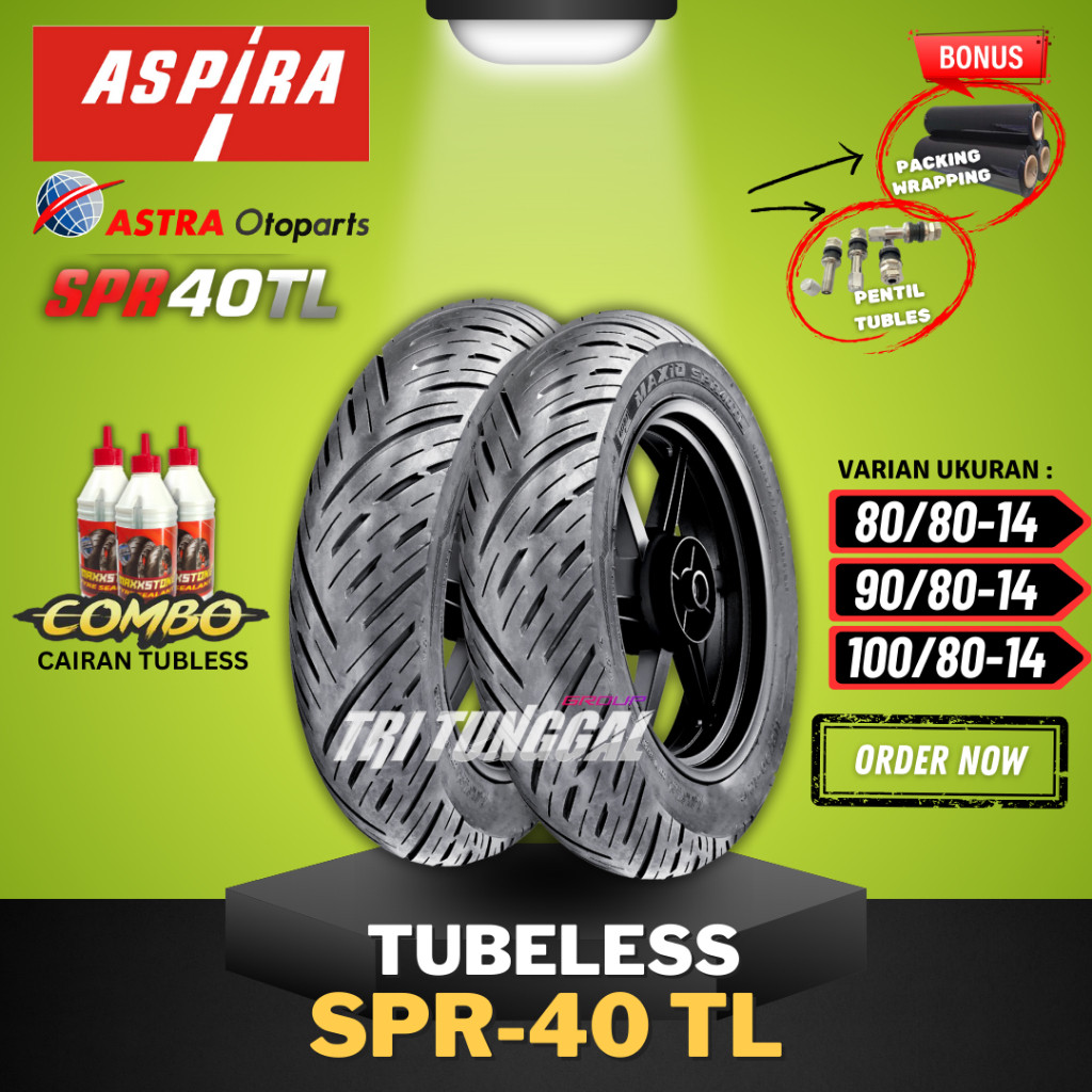 [READY COD] BAN ASPIRA TUBELESS / BAN TUBLES ASPIRA MAXIO SPR40 TL RING 14 / BAN LUAR ASPIRA RING 14