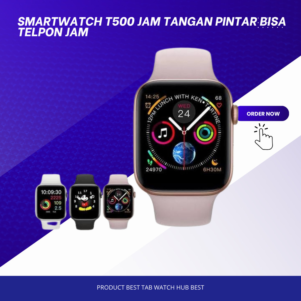 Smartwatch T500 Jam tangan Pintar Bisa Telpon Jam Smart Watch