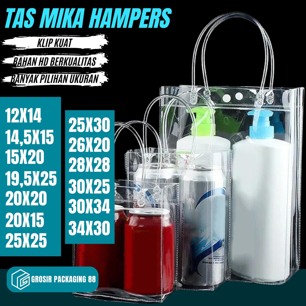 

Tas Mika PVC Bening Transparan Goodie Bag Souvenir Tas Tenteng Hadiah Ulang Tahun Hampers