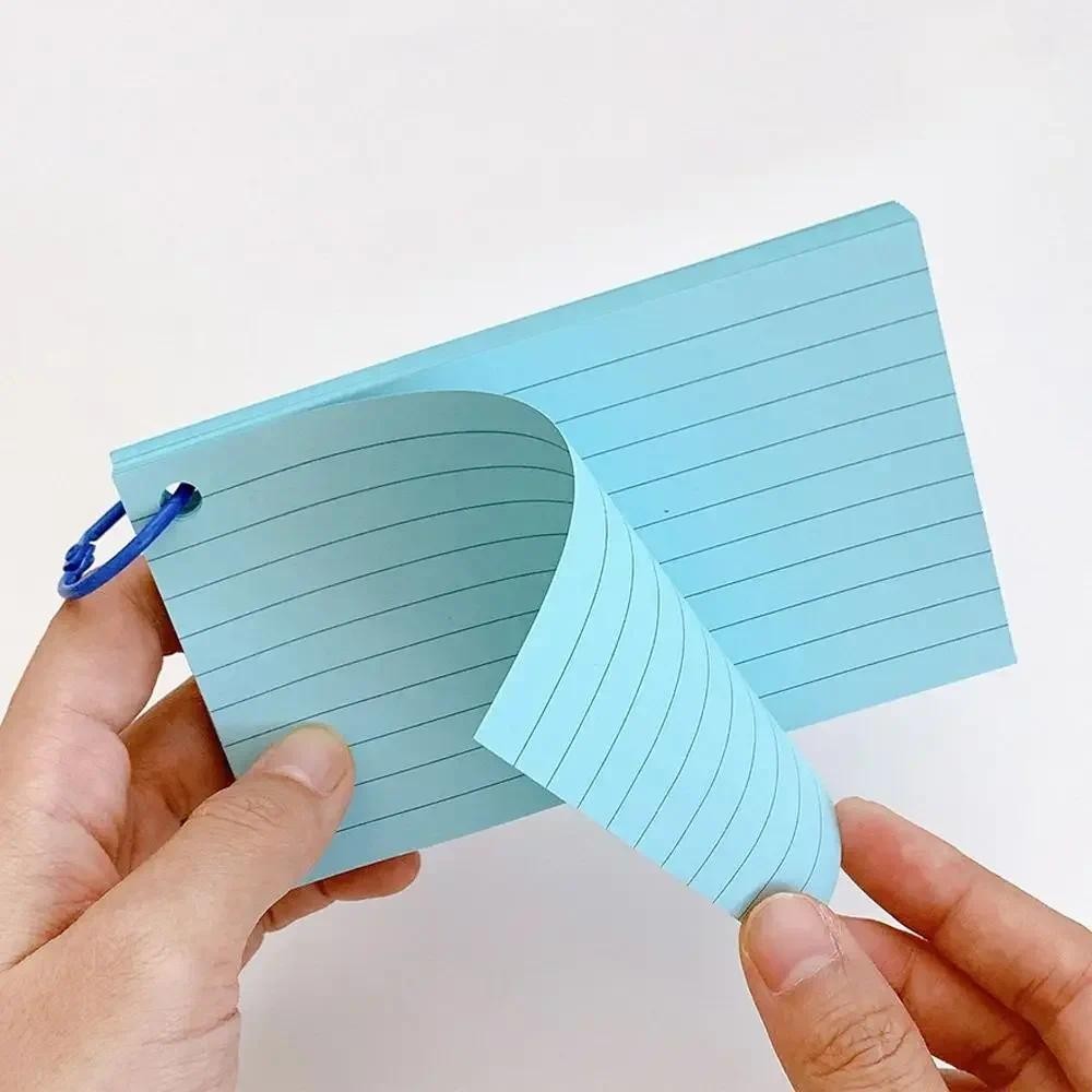 

50Pcs Binder Horizontal Line Memo Book Loose-Leaf Index Cards Flash Cards Small Revision Cards for Study Office NotePads