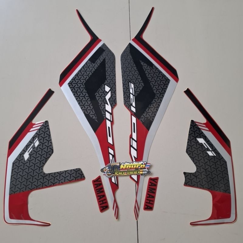 Aksesories motor Striping Yamaha Mio m3 125 mio125  2019 2020 fi merah list stiker motor standar ber