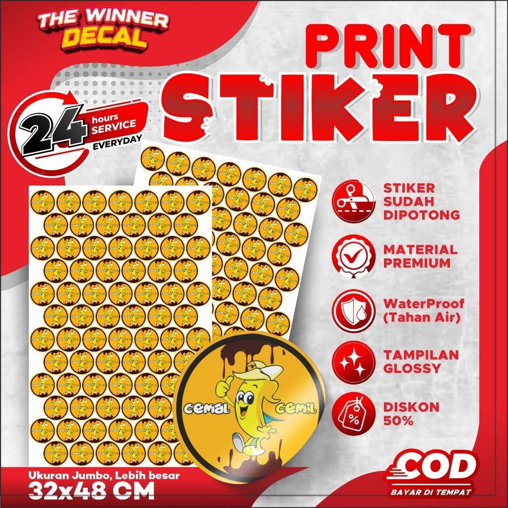 

Cetak Stiker Chromo Cut A3+ Murah Cetak Stiker Label Kemasan Makanan Minuman produk terlaris