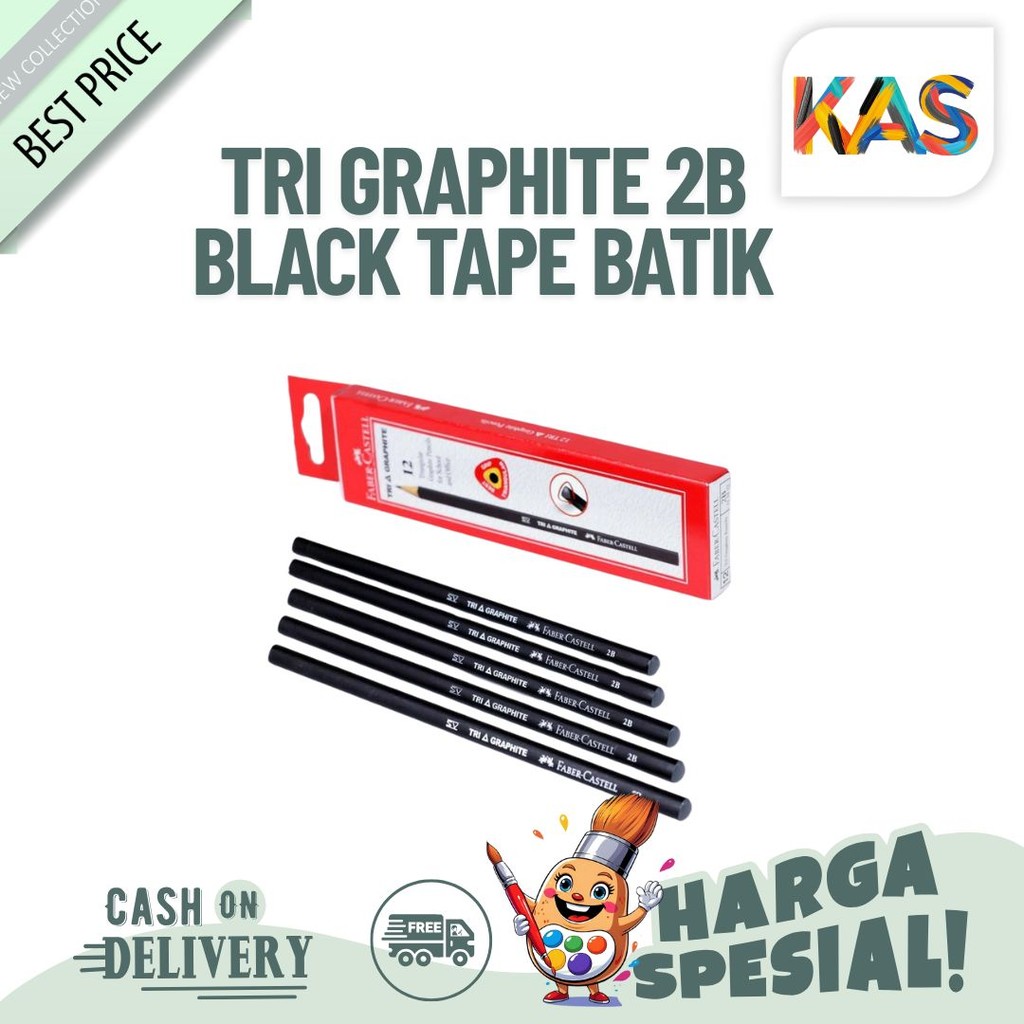 

Pensil Faber Castell Tri Graphite 2B Black Pencil -Satuan