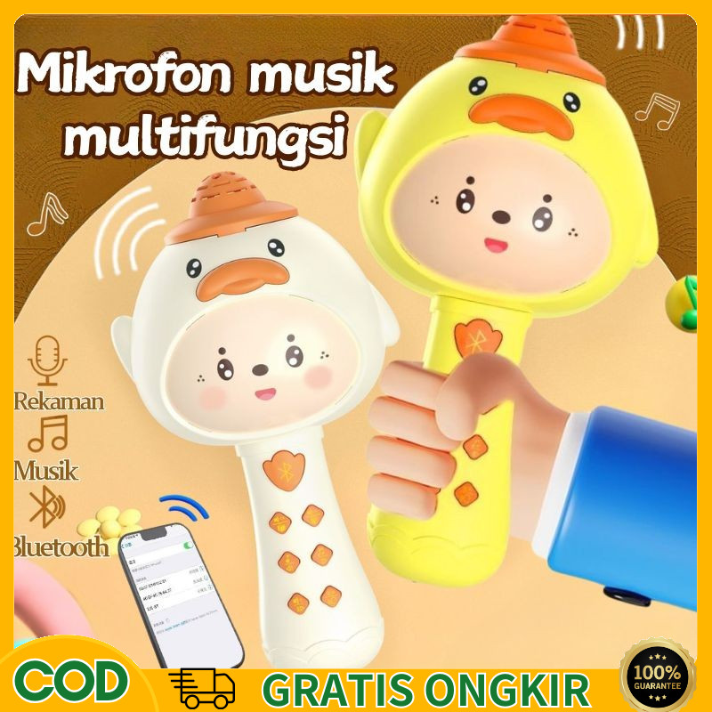 【COD】Mikrofon anak-anak mainan mikrofon nirkabel speaker Bluetooth terintegrasi KTV karaoke bayi ber