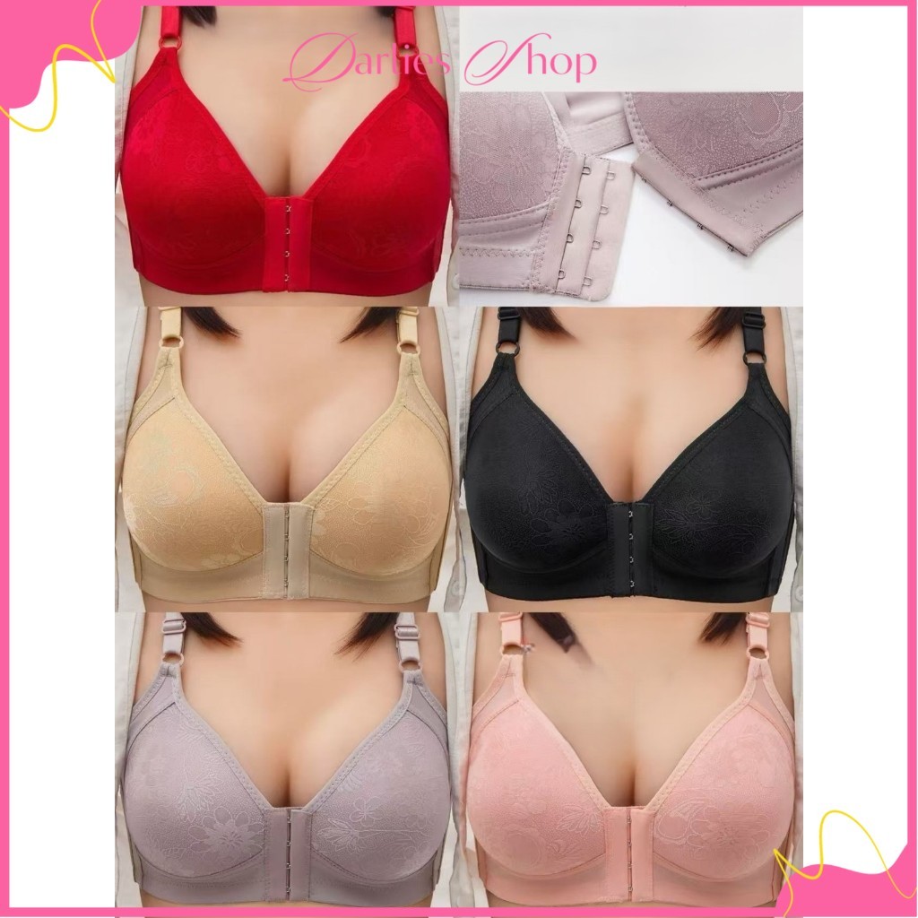 DS Bra Wanita Kancing Depan BH Menyusui Big Size Wanita Tanpa Kawat BH Wanita Pakaian Dalam Wanita K