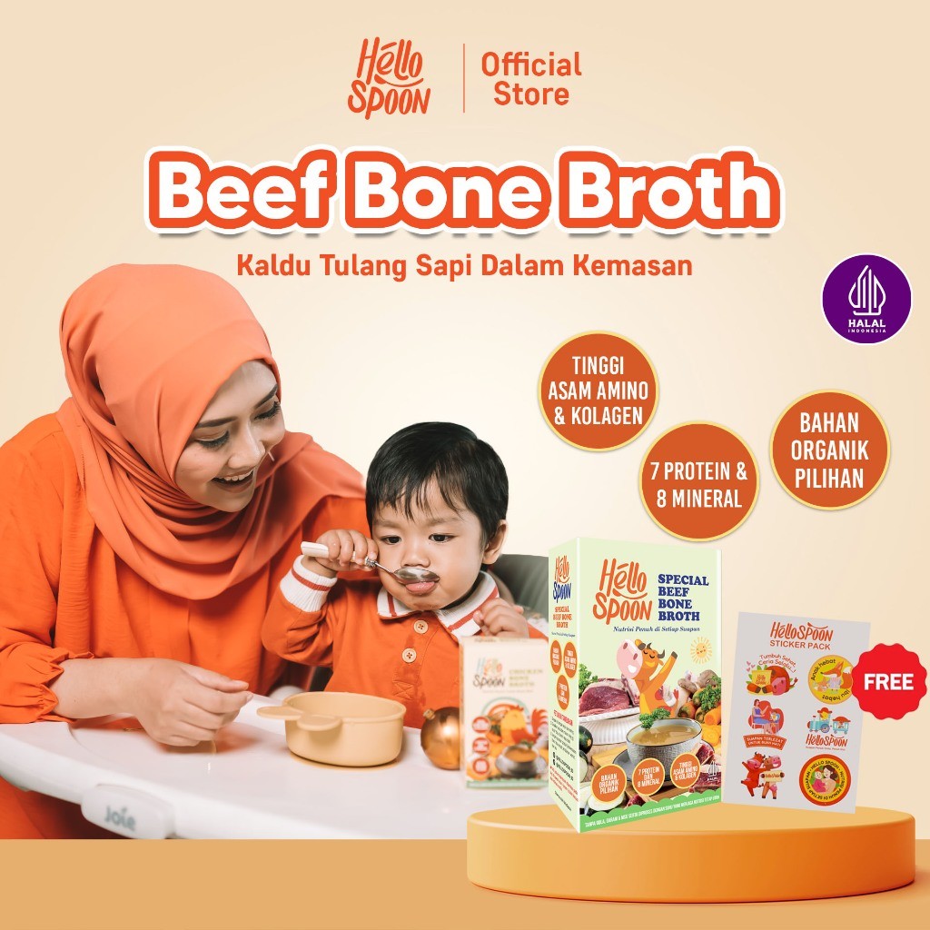 

Beef Bone Broth Hello Spoon / Soup Kaldu Tulang Sapi Free Sticker - 100% Bahan Alami - Tanpa Msg & Pengawet