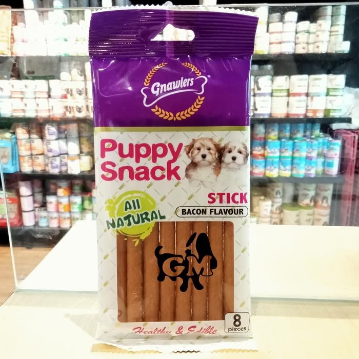

Snack Anjing Gnawlers Puppy Snack All Breed Cemilan Anjing Puppy - Stick Bacon