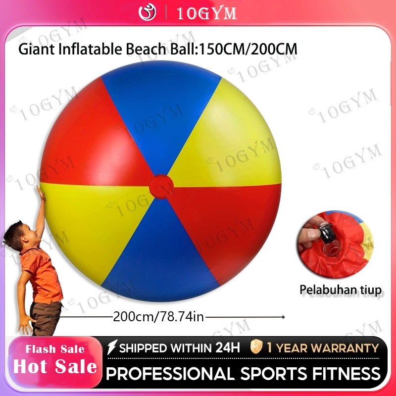 Bola Besar Jumbo Bola Pantai Tiup Raksasa 150Cm/200Cm Bola Voli Air Pvc Tebal Tiga Warna Besar Bola 