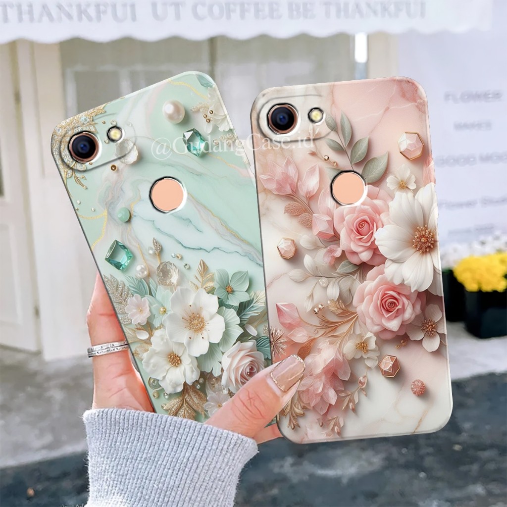 Cassing Bunga Vintage Hp Oppo F5 F5 Youth F7 F9 F9 Pro Realme 2 Realme 2 Pro Sillikon Pro Camera Tpu