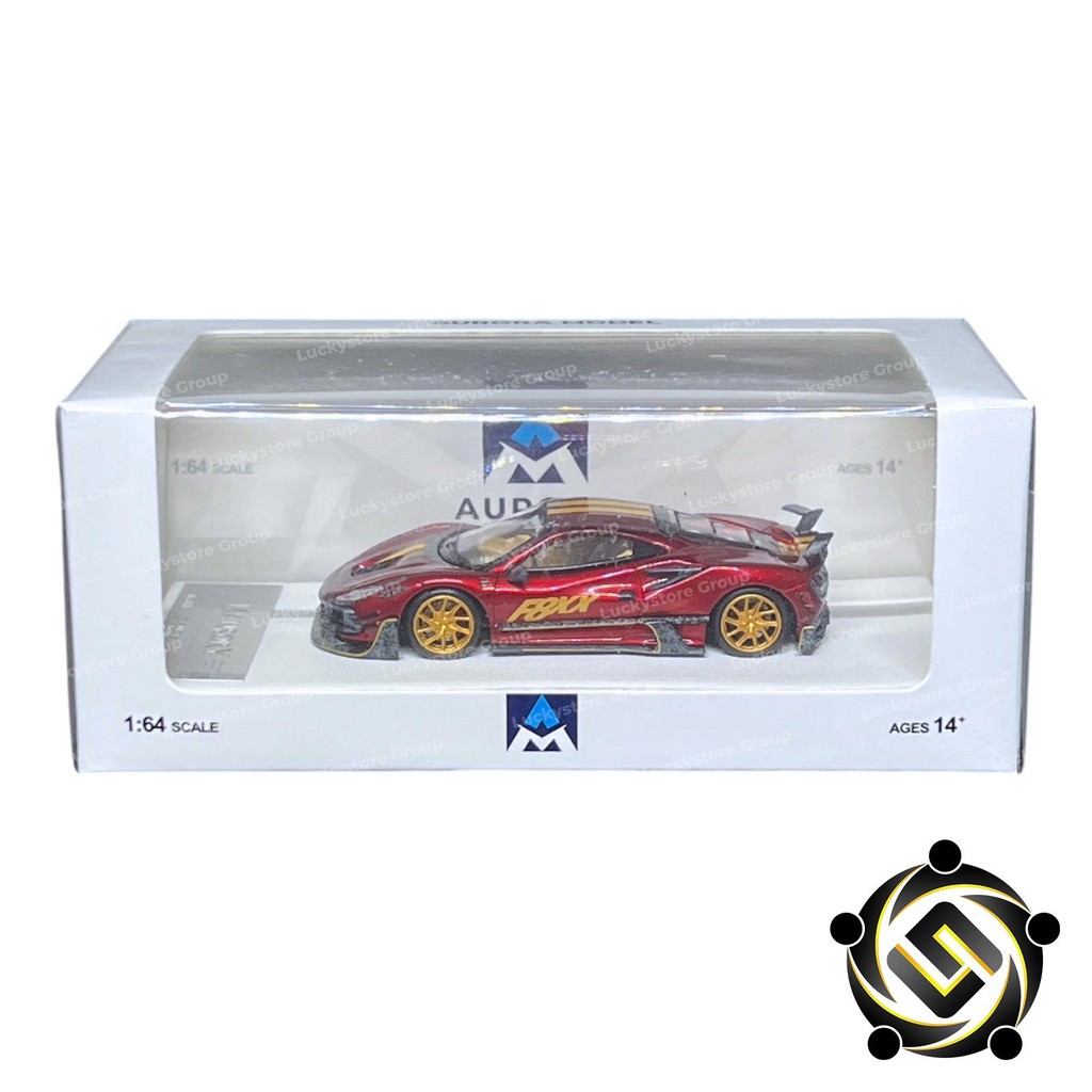Aurora Model 1:64 Mansory Modified Ferrari F8XX Metallic Red Carbon Parts Limited
