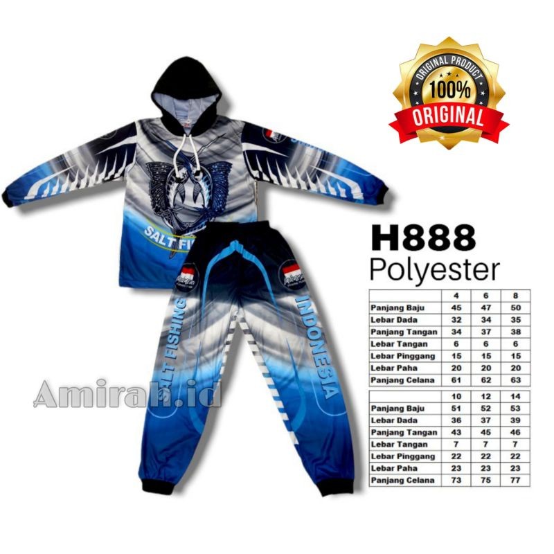 Baju Jersey mancing anak anak Kaos Jersey mancing anak setelan motif printing