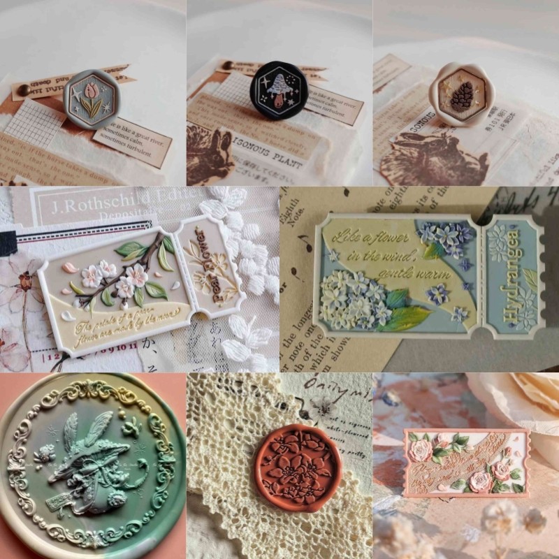 

New Lacquer Seal Seal Head Bow Rose Embossed Ticket Stub Copperhead Envelope Invitation Sealed Stamp Toy Birthday Gift Ledger