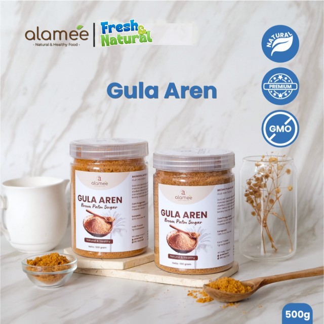 

ALAMEE Gula Aren Bubuk Organik Asli Powder Palm Sugar Premium Semut Natural Organic Organik 500 Gram fresh and natural