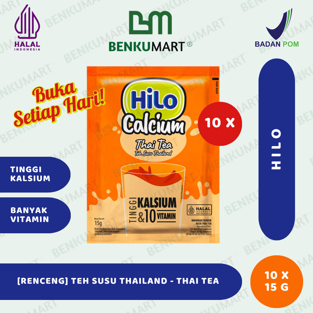 

[RENCENG] HiLo Thai Tea 10 Sachet - Minuman Serbuk (10 x 15 gr)