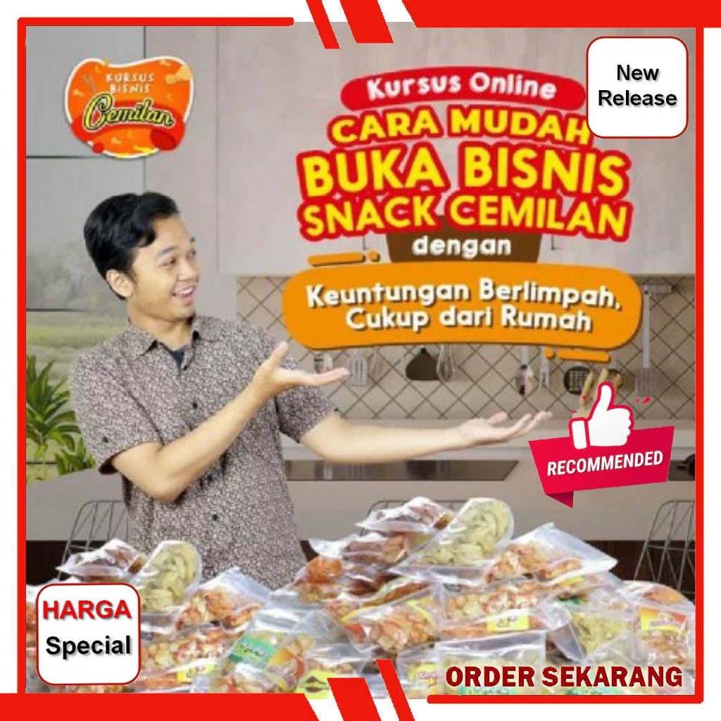 PROMO KURSUS BISNIS SNACK CEMILAN - PENGUSAHA DI RUMAH AJA - DIGITAL MARKETING ONLINE PELUANG USAHA-
