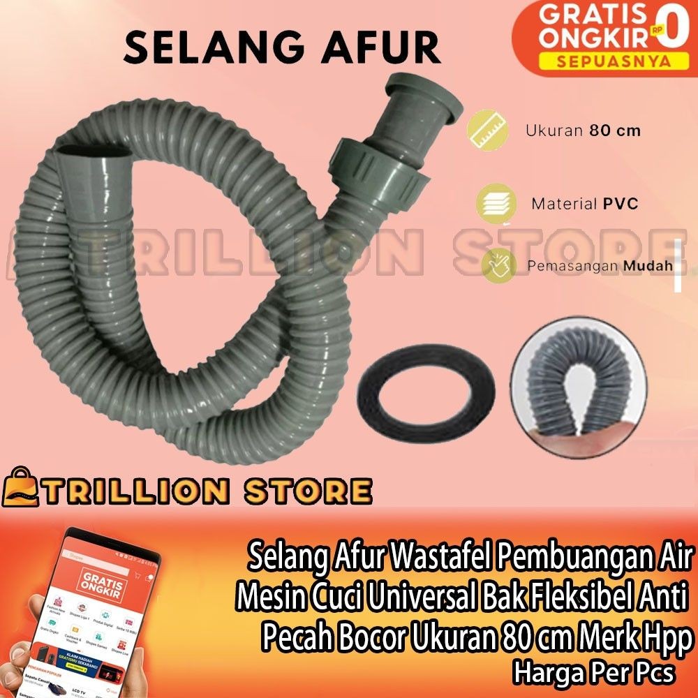 Hpp Selang Bak Cuci Piring Tangan Fleksibel 80 Cm Pembuangan Sink Afur Wastafel Panjang Tebal Flexib