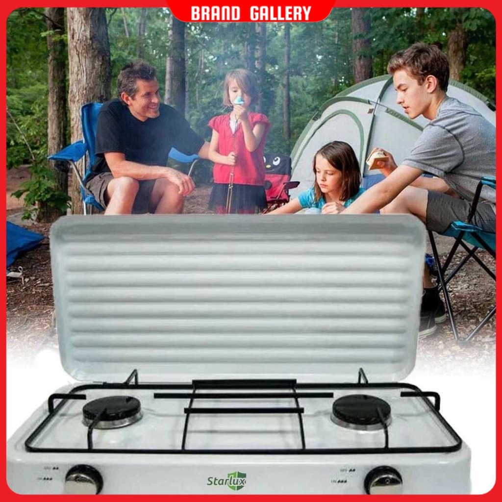 Kompor Gas Portable 2 Tungku Table Top Camping Stove - STARLUX SGS-6002