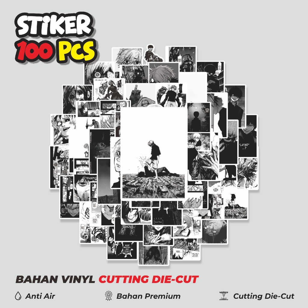 

Terbaru! 50 pcs Stiker Anime Tokyo Ghoul 2 Dekorasi Lucu Kreatif untuk Notebook, Skateboard, HP