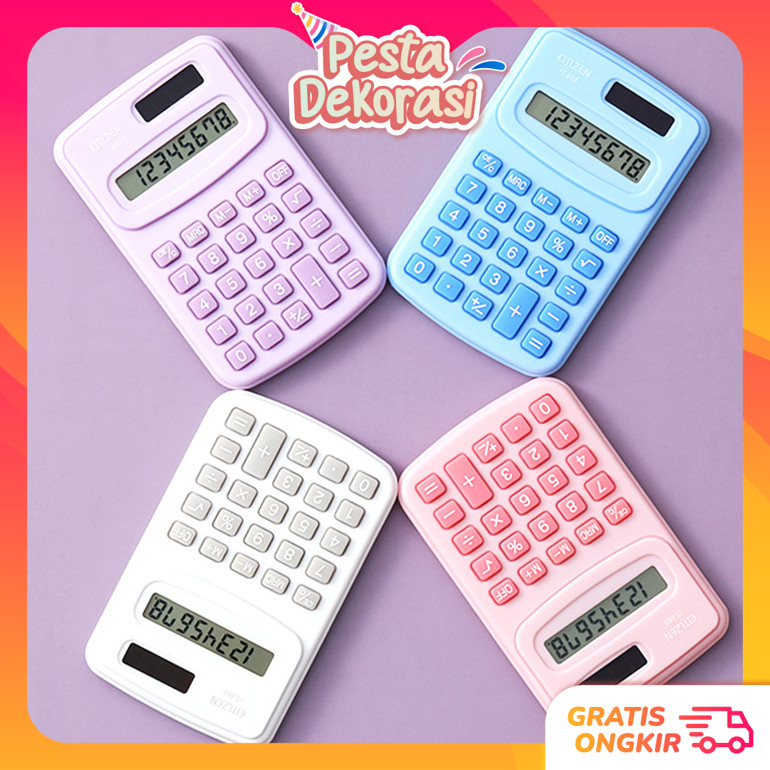 

PESTA DEKORASI 6483 Pocket 8 Digits Calculator Kalkulator Mini 8 Digit Kalkulator Saku Macaroon Kalkulator Saku 8 Digit Portable