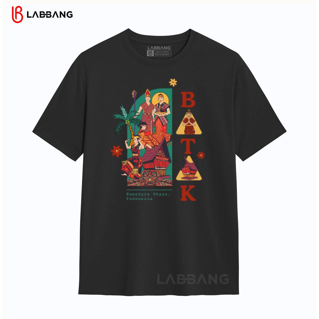 LABBANG Kaos T-shirt Batak Sumatera Uutara Round Reck Reguler Fit Unisex Pria Wanita